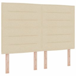 vidaXL Boxspring bed met matras met hoofdeinde Crème 140 x 200 cm Stof