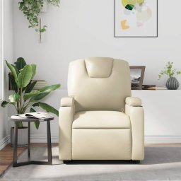 vidaXL Massagestoel verstelbaar kunstleer crème