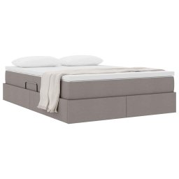 vidaXL Opslag bed met matras met matras Taupe 140 x 200 cm Polyester