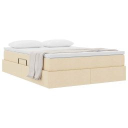 vidaXL Opslag bed met matras met matras Crème 140 x 200 cm Polyester