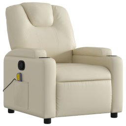 vidaXL Massagestoel van kunstleer in crèmekleur