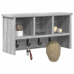 vidaXL Wandgemonteerde kapstok Muurmontage Grijs Sonoma Bewerkt hout