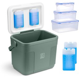 Koelbox 22L – 40 uur isolatie – 4 koelelementen – Vershoudbakjes – Groen