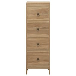 vidaXL Ladekast 30x30x90 cm massief teakhout