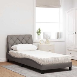vidaXL Bed met matras stof taupe 80x200 cm