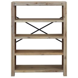 vidaXL Boekenkast met 4 schappen 80x30x110 cm massief acaciahout