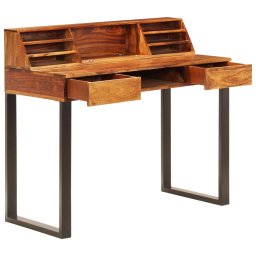 vidaXL Bureau 110x50x94 cm massief acaciahout en staal