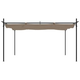 vidaXL Pergola met uitschuifbaar dak 395x292x230 taupe