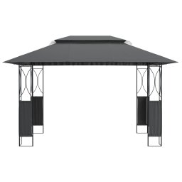 vidaXL Prieel met dak 400x300x270 cm staal antracietkleurig