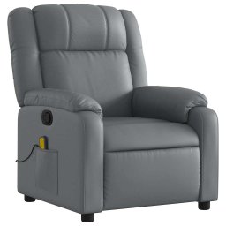 vidaXL Massagestoel van grijs kunstleer
