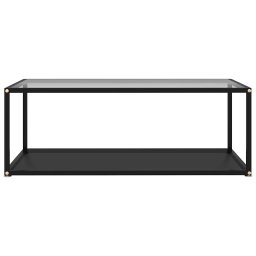 vidaXL Salontafel 100x50x35 cm gehard glas transparant en zwart