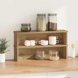 vidaXL Keukenrekken stapelbaar 2 st 50x15x16 cm artisanaal eikenkleur