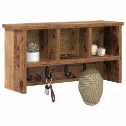 vidaXL Wandgemonteerde kapstok Muurmontage Oudhout 50 x 16 x 26 cm