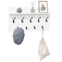 vidaXL Wandgemonteerde kapstok Muurmontage Wit 80 x 40 x 12 cm