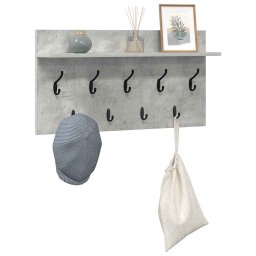 vidaXL Wandgemonteerde kapstok Muurmontage Beton Grijs 80 x 40 x 12 cm