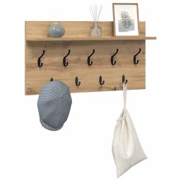 vidaXL Wandgemonteerde kapstok Muurmontage Artisan Eiken Bewerkt hout