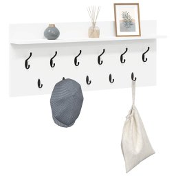 vidaXL Wandgemonteerde kapstok Muurmontage Wit 100 x 40 x 12 cm