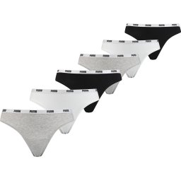 PUMA - Maat M 6-Pack dames strings - Katoenen strings dames multipack - Voordeelverpakking