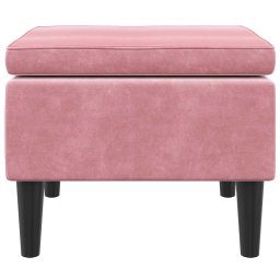 vidaXL Kruk met houten poten fluweel roze