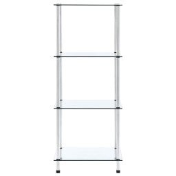 vidaXL Kastje 4-laags 40x40x100 cm gehard glas transparant