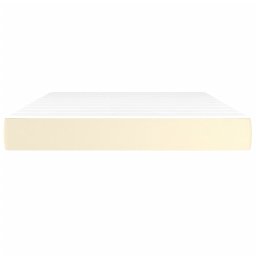 vidaXL Pocketveringmatras medium 140x190x20 cm kunstleer crèmekleurig