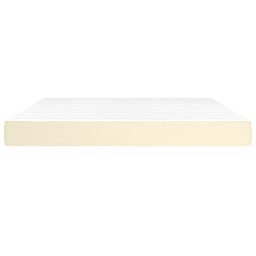 vidaXL Pocketveringmatras medium 180x200x20 cm kunstleer crèmekleurig