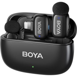 Boya MINI 15 | 2.4 GHz Ultra-Mini Wireless Microphone (Black, Lightning, voor iPhone) | 2TX + 1RX