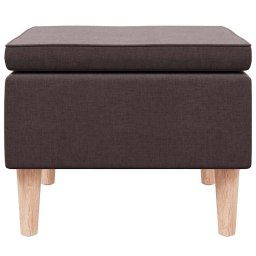 vidaXL Kruk met houten poten stof donkerbruin