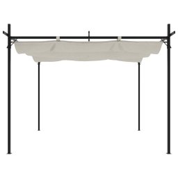 vidaXL Pergola met uitschuifbaar dak 295x292x230 crèmekleurig