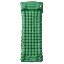 vidaXL Kampeermatras met kussen zelfopblazend 1-persoons groen
