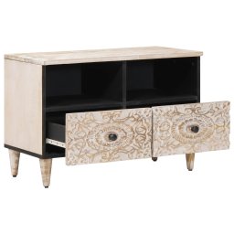 vidaXL TV-kast Wit 70 x 33,5 x 46 cm Massief Mango Hout