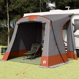 vidaXL Achterkleptent -persoons 285 x 255 x 245 cm Grijs en Oranje