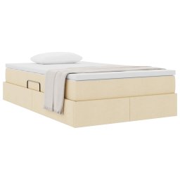 vidaXL Opslag bed met matras met matras Crème 120 x 190 cm Polyester