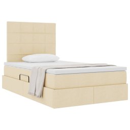 vidaXL Opslag bed met matras met hoofdeinde Crème 120 x 190 cm Stof