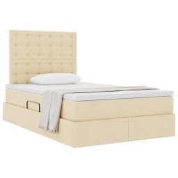 vidaXL Opslag bed met matras met hoofdeinde Crème 120 x 190 cm Stof
