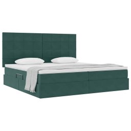 vidaXL Opslag bed met matras Donkergroen 200 x 200 cm Fluweel