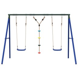 vidaXL Schommelset met schommels en klimtouw met schijven