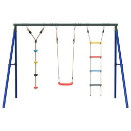 vidaXL Schommelset met schommel, ladder en klimtouw met schijven