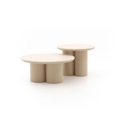 + 15% kassakorting | Apple Bee Tonga bijzet tuintafelset ø 80cm (h: 36cm)/ø 60cm (h: 44cm) - Laagste prijsgarantie!