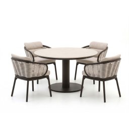 + 15% kassakorting | Apple Bee Pine Key/Melville ø 140cm dining tuinset 5-delig - Laagste prijsgarantie!