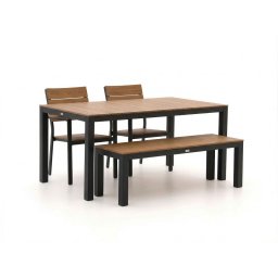 + 15% kassakorting | Bellagio Fidenza 160cm dining tuinset met bank 4-delig stapelbaar - Laagste prijsgarantie!