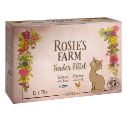 12x70g Rosie's Farm Tender Filet Mix (2 soorten) nat kattenvoer
