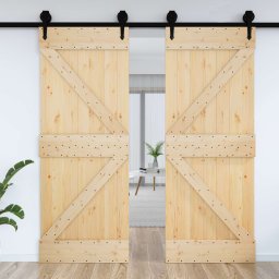 vidaXL Deur NARVIK Naturel 95 x 210 cm Massief Grenenhout