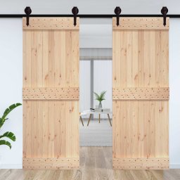 vidaXL Deur NARVIK Naturel 85 x 210 cm Massief Grenenhout