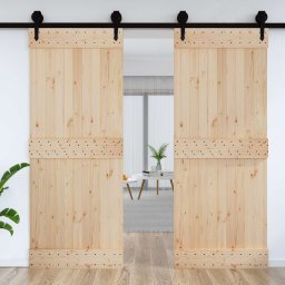 vidaXL Deur NARVIK Naturel 90 x 210 cm Massief Grenenhout