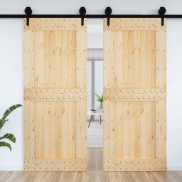 vidaXL Deur NARVIK Naturel 95 x 210 cm Massief Grenenhout