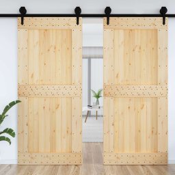 vidaXL Deur NARVIK Naturel 100 x 210 cm Massief Grenenhout