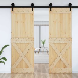 vidaXL Deur NARVIK Naturel 80 x 210 cm Massief Grenenhout