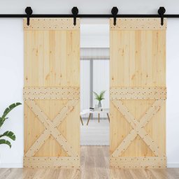vidaXL Deur NARVIK Naturel 85 x 210 cm Massief Grenenhout