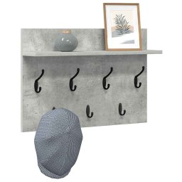 vidaXL Wandgemonteerde kapstok Muurmontage Beton Grijs 60 x 40 x 12 cm